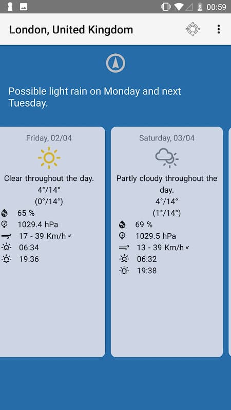 Weather forecast for week screenshot 2