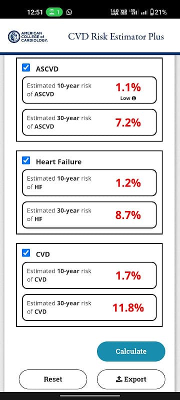 ASCVD Risk Estimator Plus screenshot 2