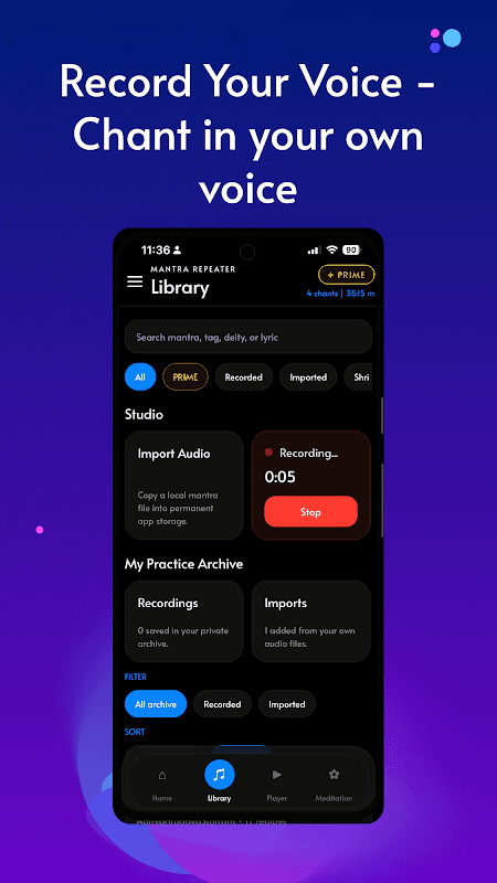 Mantra Repeater : Chant Own Mantra in A Loop screenshot 4