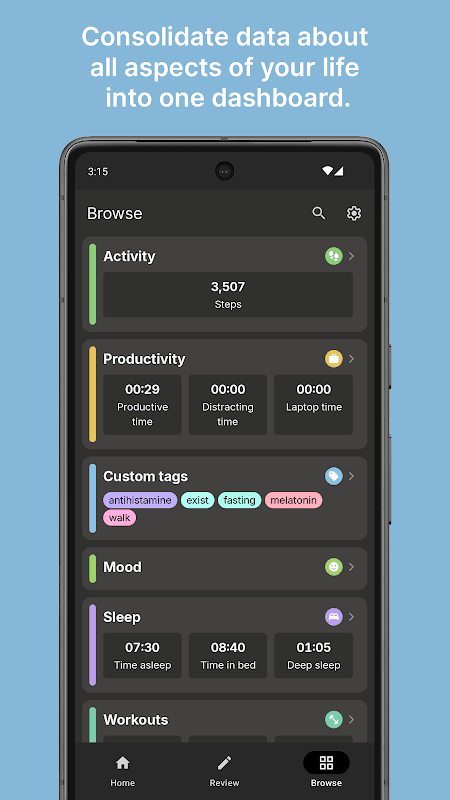 Exist: track everything screenshot 2