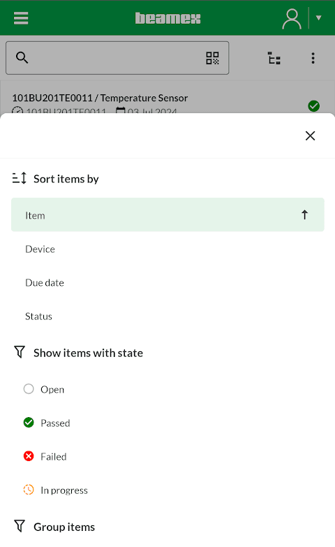 Beamex bMobile screenshot 2