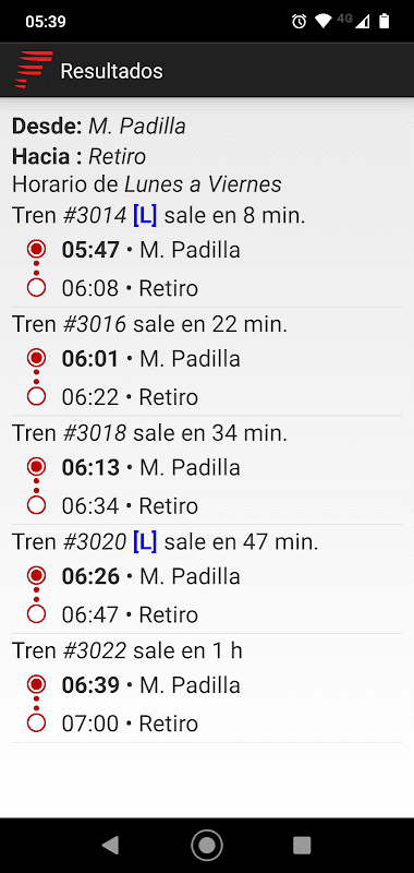 Horarios Belgrano Norte screenshot 2