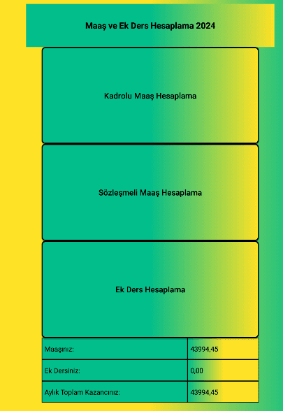 Maaş ve Ek Ders Hesaplama 2024 screenshot 1