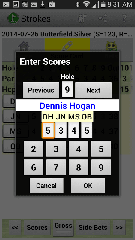 Golf Bets & Strokes SE screenshot 2