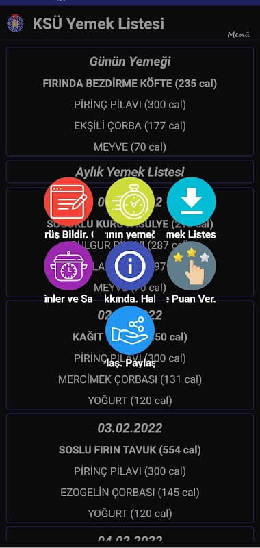 KSÜ Yemek Listesi(İnternetsiz) screenshot 6