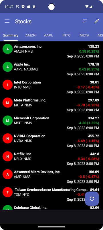 My Stocks & Markets screenshot 2