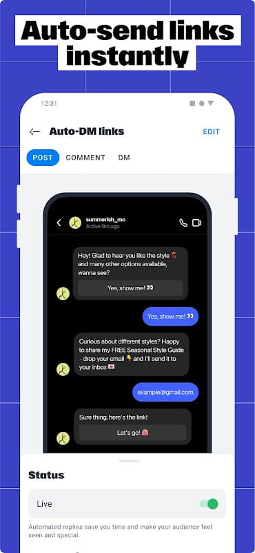 Manychat screenshot 1