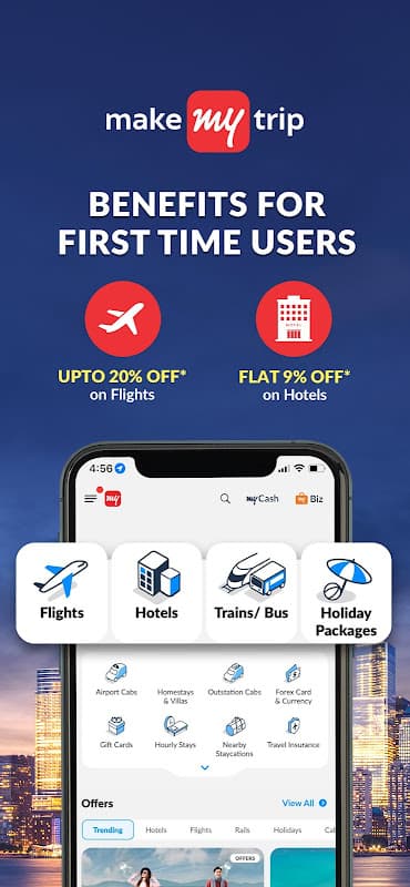 MakeMyTrip-Flights Hotels Cabs IRCTC Rail Bookings screenshot 2