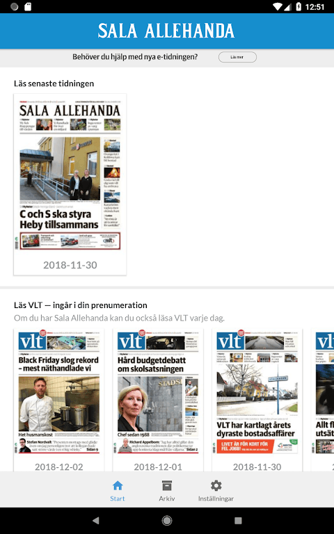 Sala Allehanda e-tidning screenshot 4