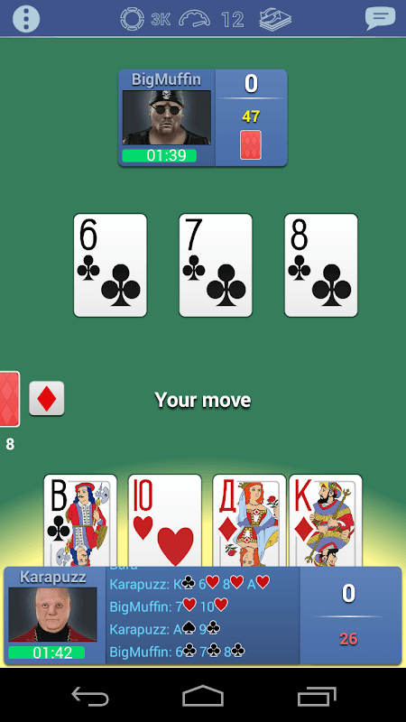 Burkozel card game online screenshot 2