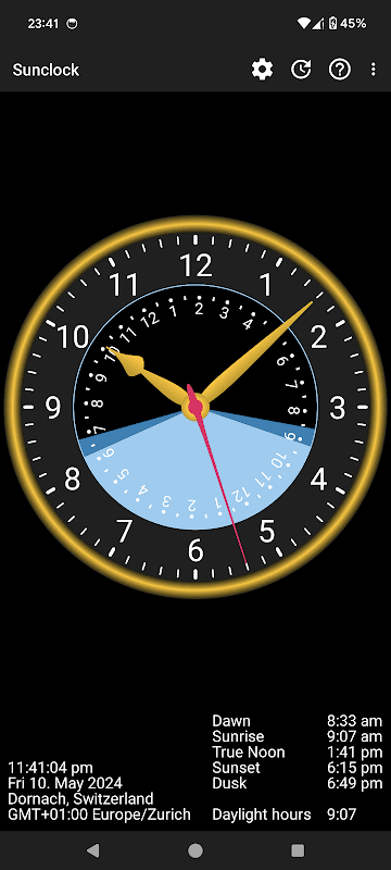 Sunclock - Sunrise, Sunset, Moon screenshot 1