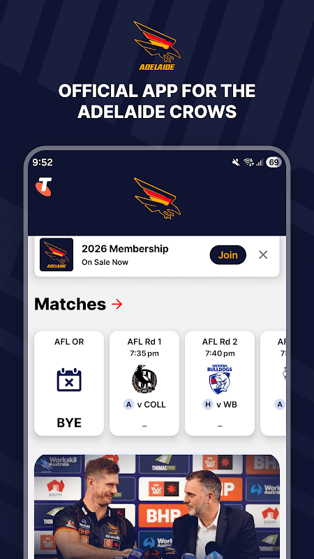 Adelaide Crows Official App screenshot 1