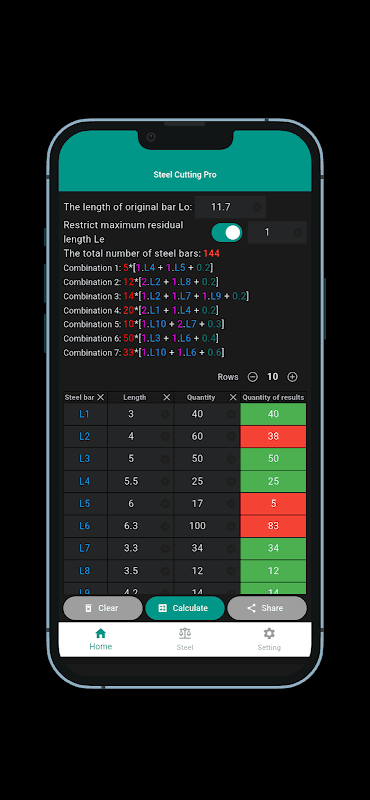 Steel cutting optimization Pro screenshot 5