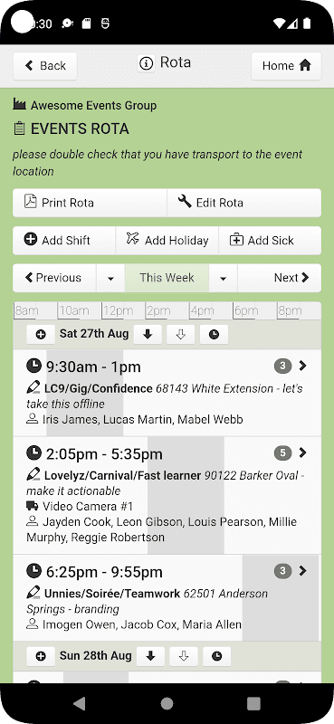 Rotaville - Work Rota Planning screenshot 3