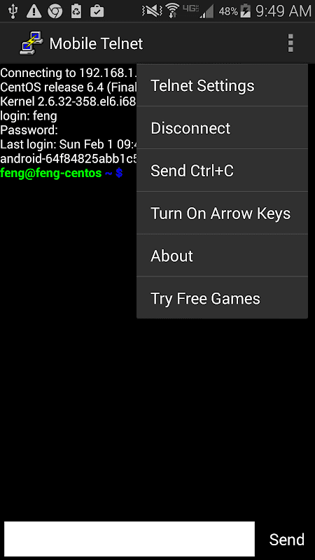 Mobile Telnet screenshot 5