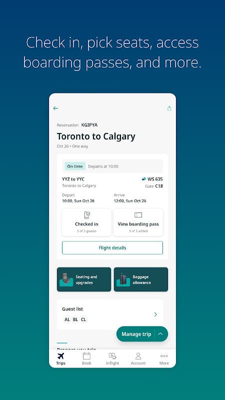 WestJet screenshot 4