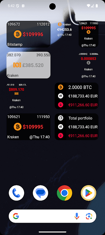 Bitcoin Ticker Widget screenshot 1