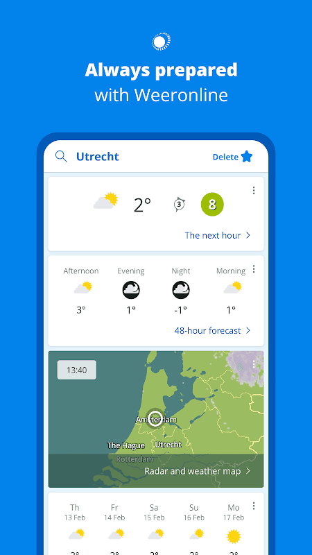 Weeronline: weer en regenradar screenshot 1