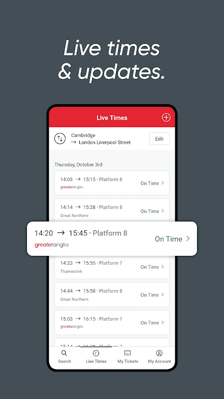 Greater Anglia Tickets and Times screenshot 4