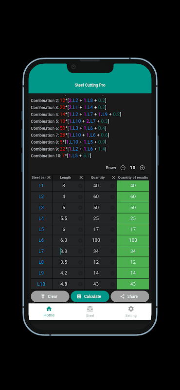 Steel cutting optimization Pro screenshot 4