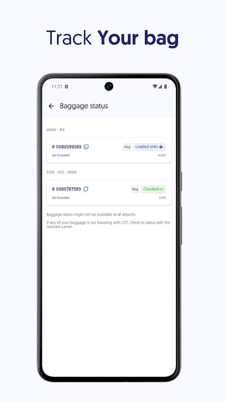 LOT - flight tickets, check-in screenshot 6