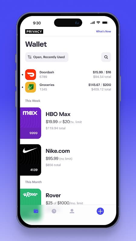 Privacy.com screenshot 1
