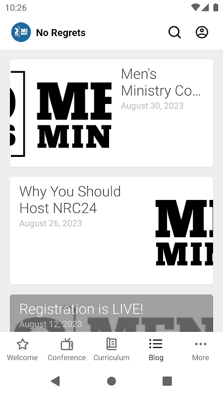 No Regrets Men's Ministries screenshot 4