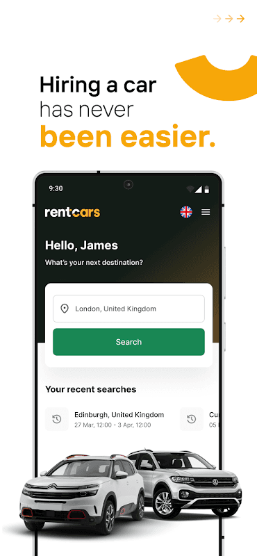 Rentcars: Car rental screenshot 1