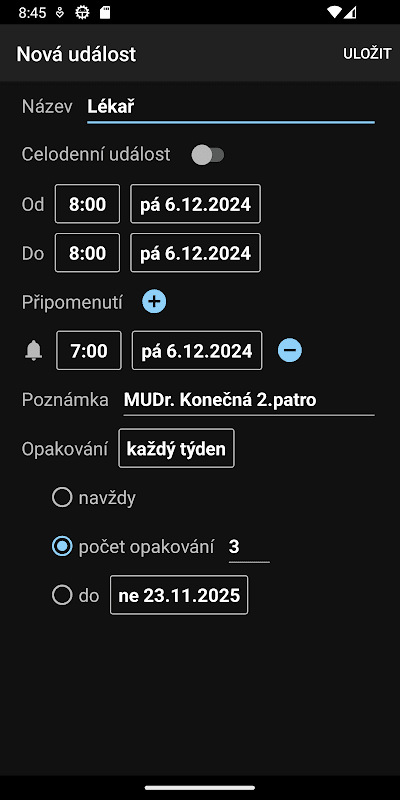 Kalendář CZ screenshot 3