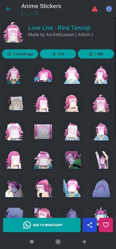 Anime Sticker For WASticker screenshot 3