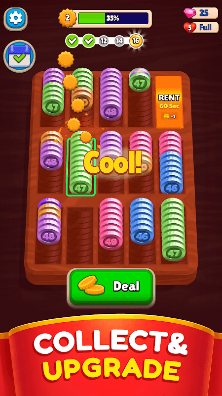 Pocket Sort: Coin Merge Puzzle screenshot 2