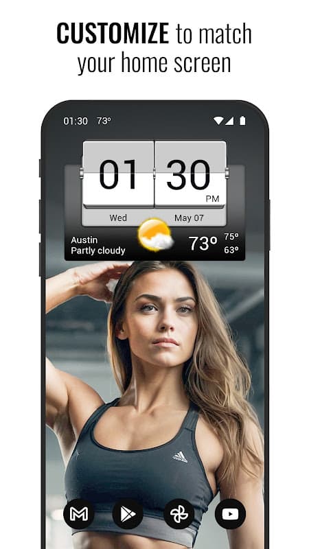 3D Flip Clock & Weather screenshot 2