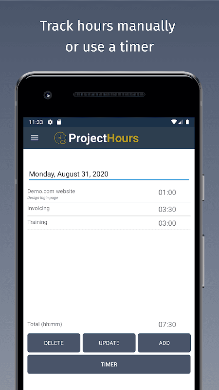 Project Hours Time Tracking screenshot 3