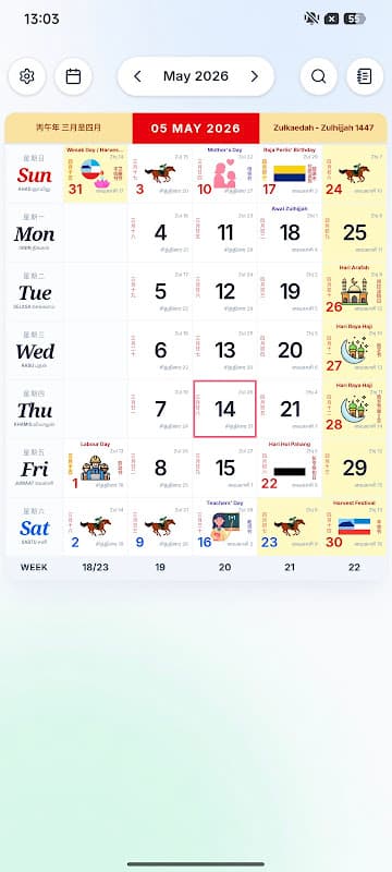 Malaysia Calendar 2026 Lite screenshot 1