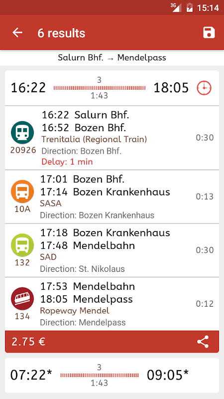 Timetable South Tyrol screenshot 4