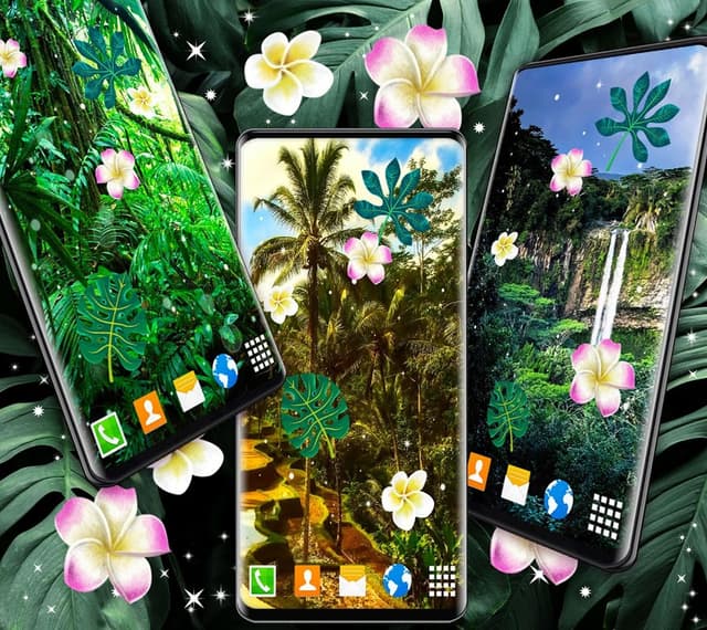 Jungle Live Wallpaper 🌴 Palm Forest Themes screenshot 1