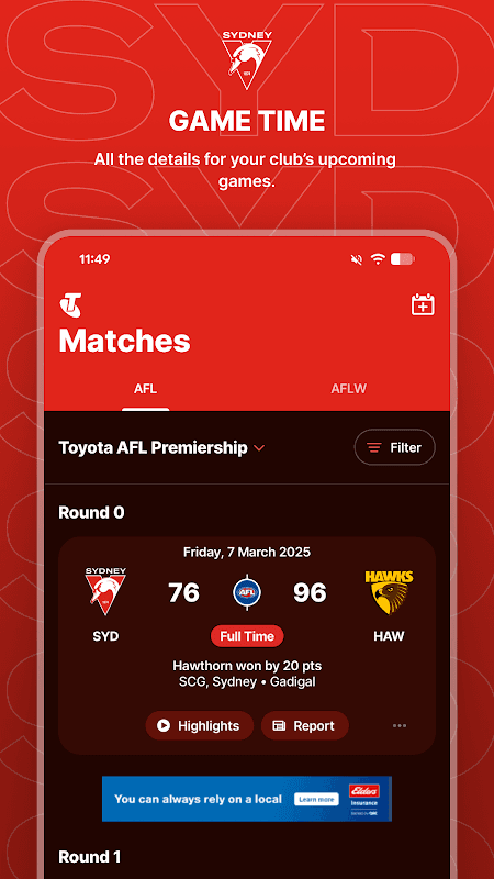 Sydney Swans Official App screenshot 4