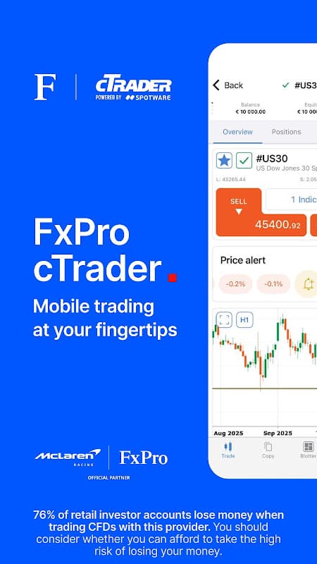 FxPro cTrader - Trade Forex CFDs & More on the Go screenshot 1