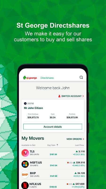 St.George Directshares Mobile screenshot 1