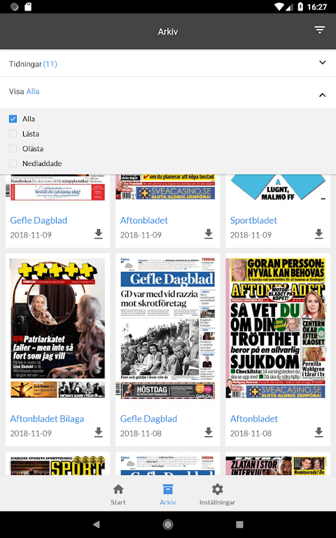 Gefle Dagblad e-tidning screenshot 5