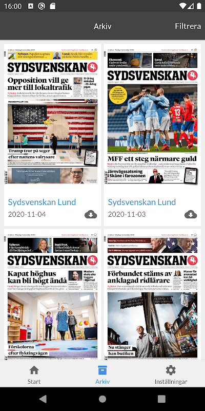 Sydsvenskan E-tidning screenshot 2