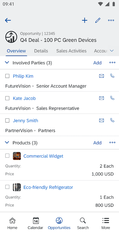 SAP Cloud for Customer screenshot 2