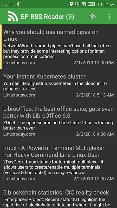 EP RSS Reader screenshot 1
