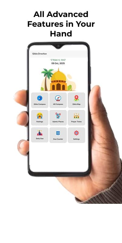 Qibla Direction app Offline Qibla Finder Compass screenshot 1