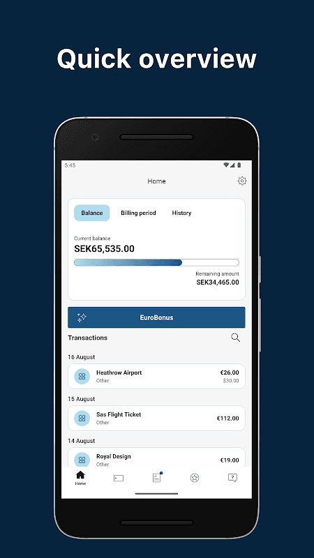 SAS EuroBonus World Mastercard screenshot 2