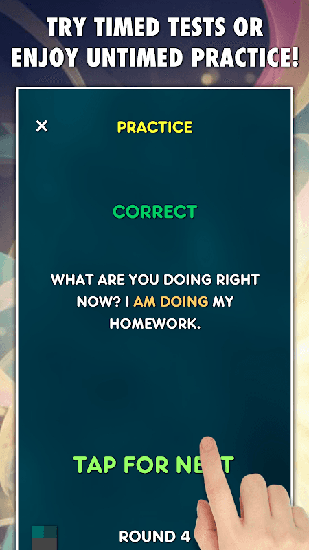 Present Tenses Grammar Test screenshot 4