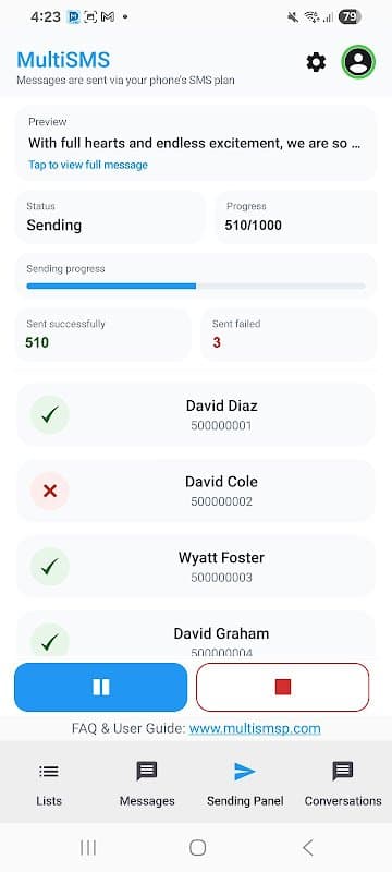 Multi SMS & Group SMS screenshot 1