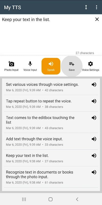 My TTS: Text-to-Speech screenshot 5
