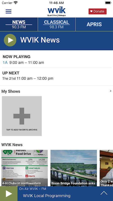WVIK Quad Cities NPR screenshot 2