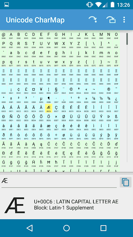 Unicode CharMap – Lite screenshot 1